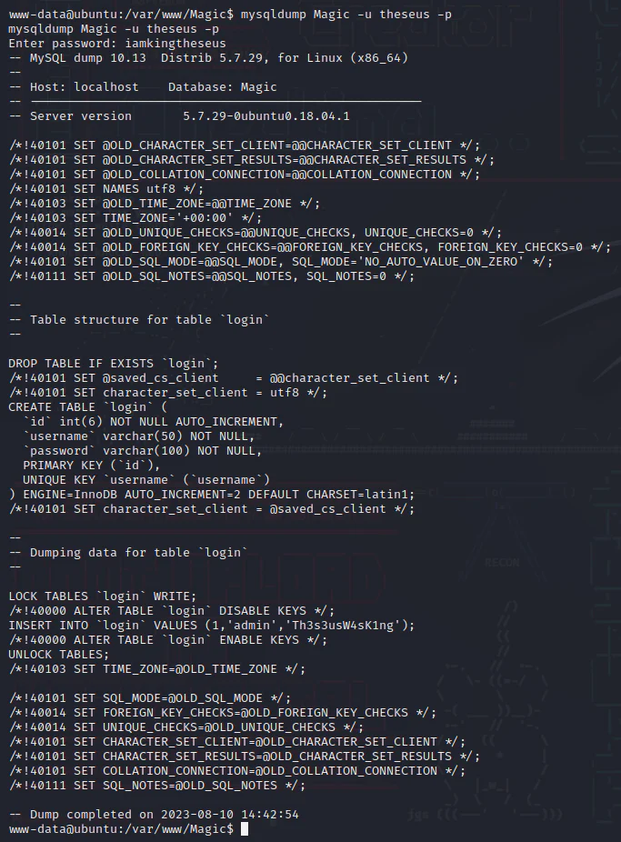 HackTheBox “Magic” Walkthrough, figure 16
