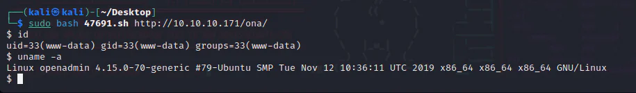 HackTheBox “OpenAdmin” Walkthrough, figure 7