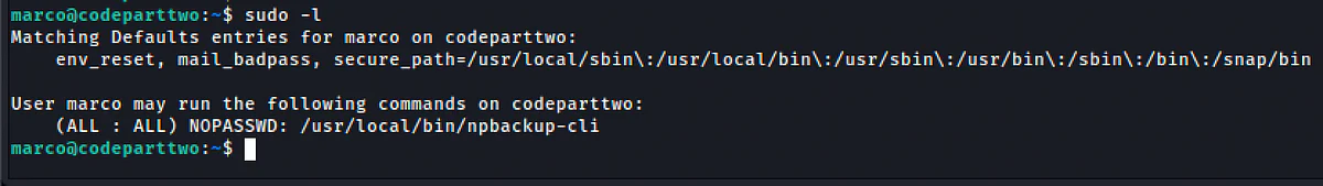 HackTheBox “CodePartTwo” Walkthrough, figure 12