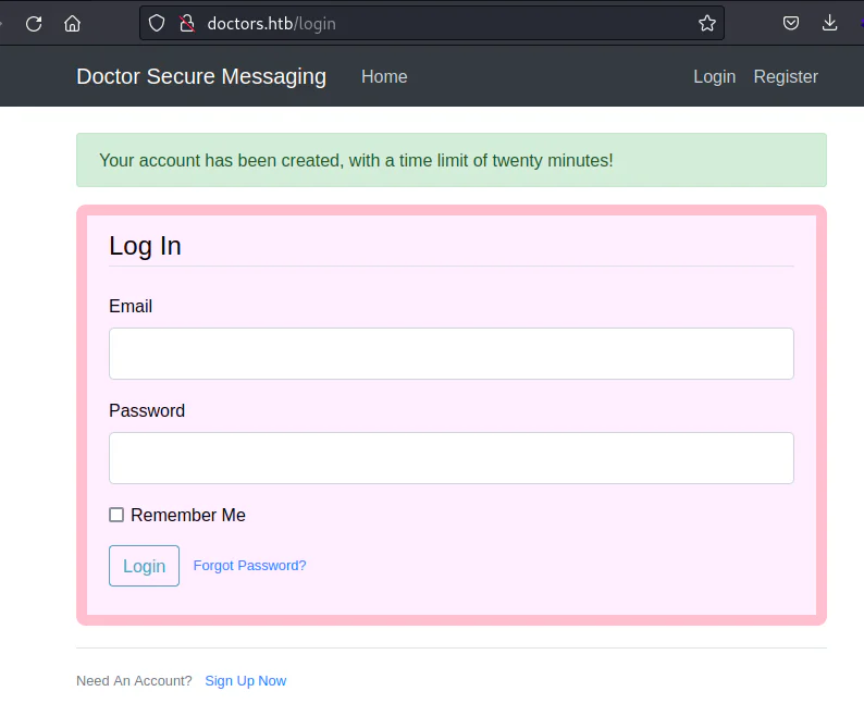 HackTheBox “Doctor” Walkthrough, figure 6