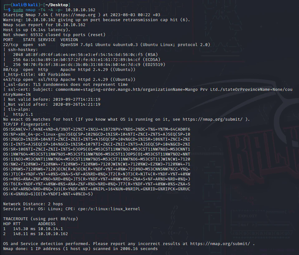 HackTheBox “Mango” Walkthrough, figure 2