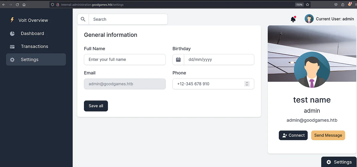 HackTheBox “GoodGames” Walkthrough, figure 11