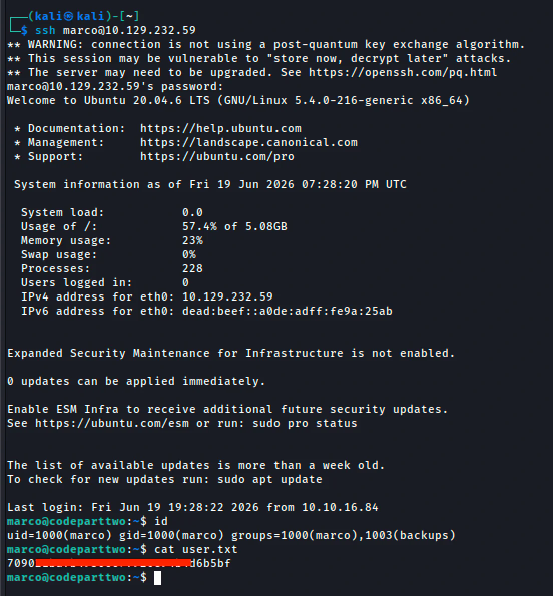 HackTheBox “CodePartTwo” Walkthrough, figure 11