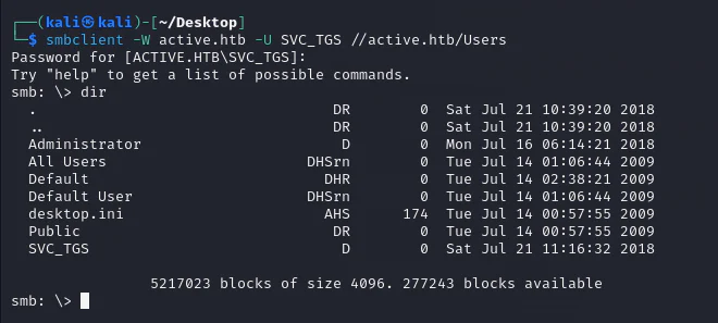 HackTheBox “Active” Walkthrough, figure 4