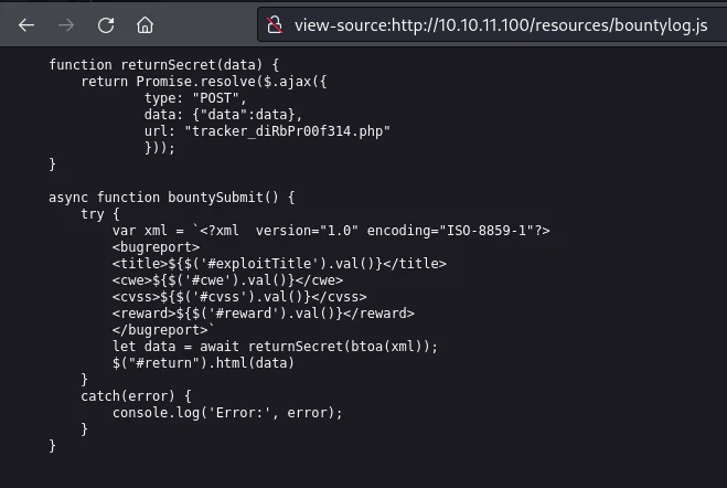 HackTheBox “BountyHunter” Walkthrough, figure 7
