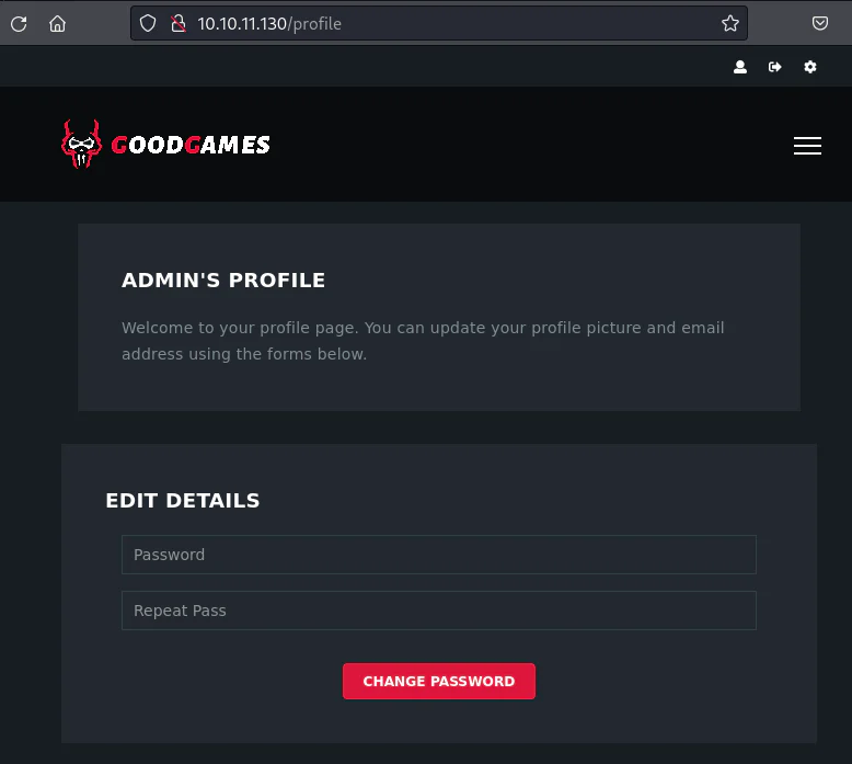 HackTheBox “GoodGames” Walkthrough, figure 7